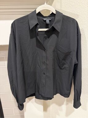 Athleta Black Women's Button-Down Shirt